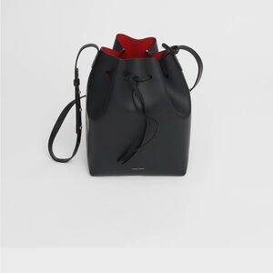 Mansur Gavriel Black Shoulder Bag with Bow Detail